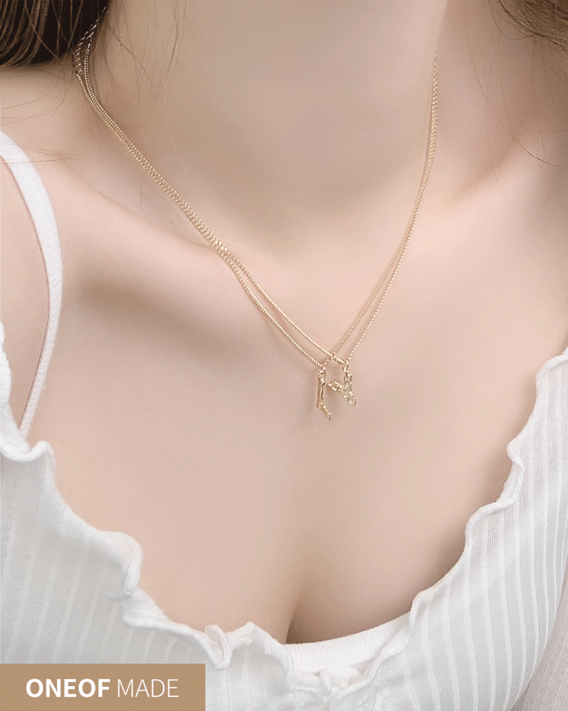 gilt initial necklace