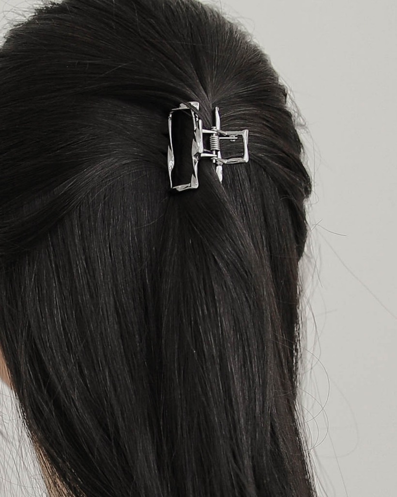 [1+1] metal mini square hair-clip