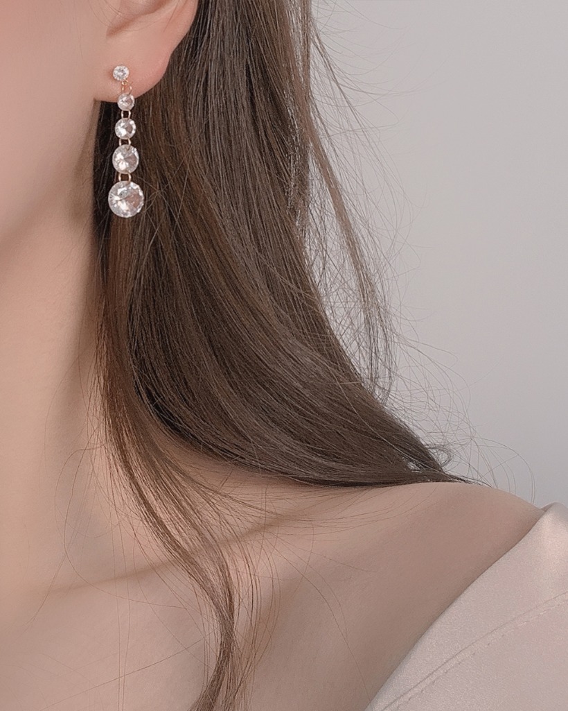 aqua cubic earring