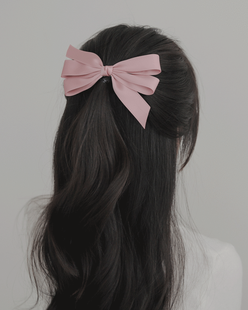 matte ribbon hair-clip
