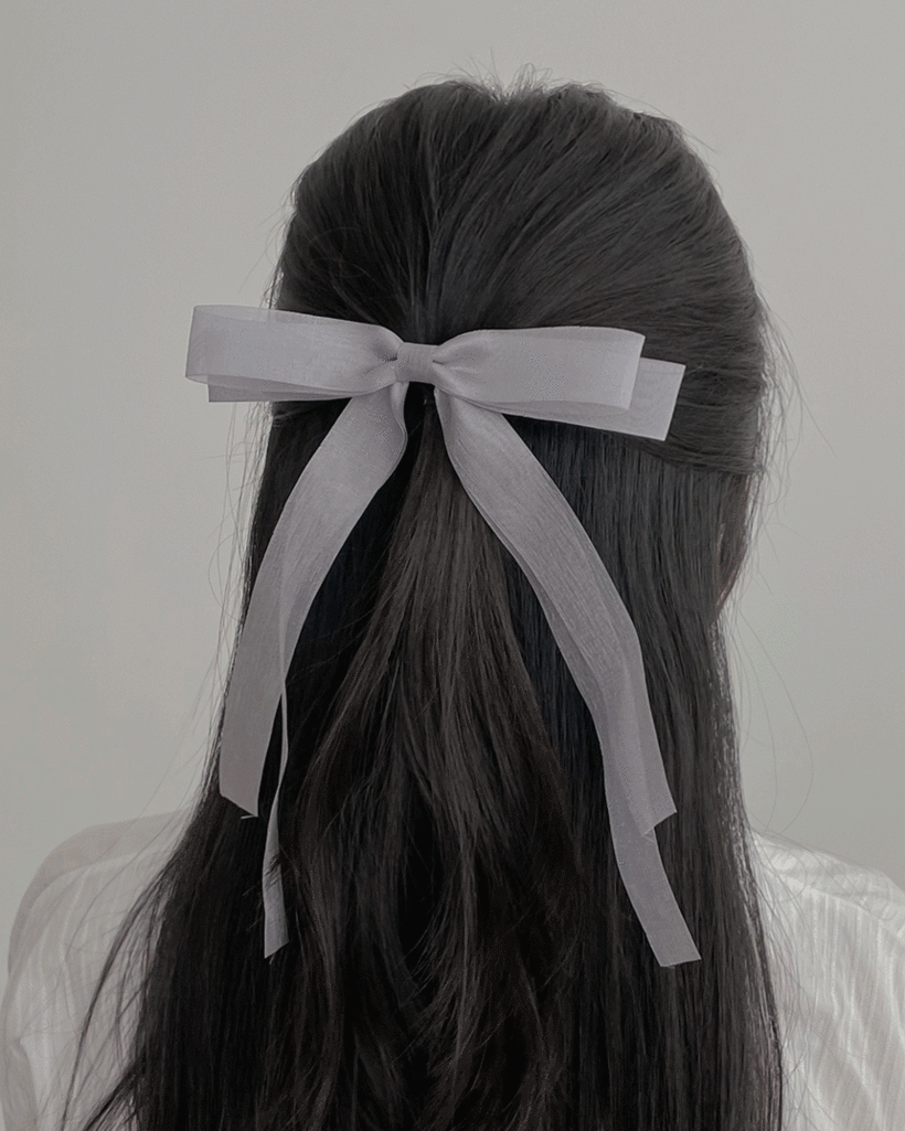 see through long ribbon hair-clip