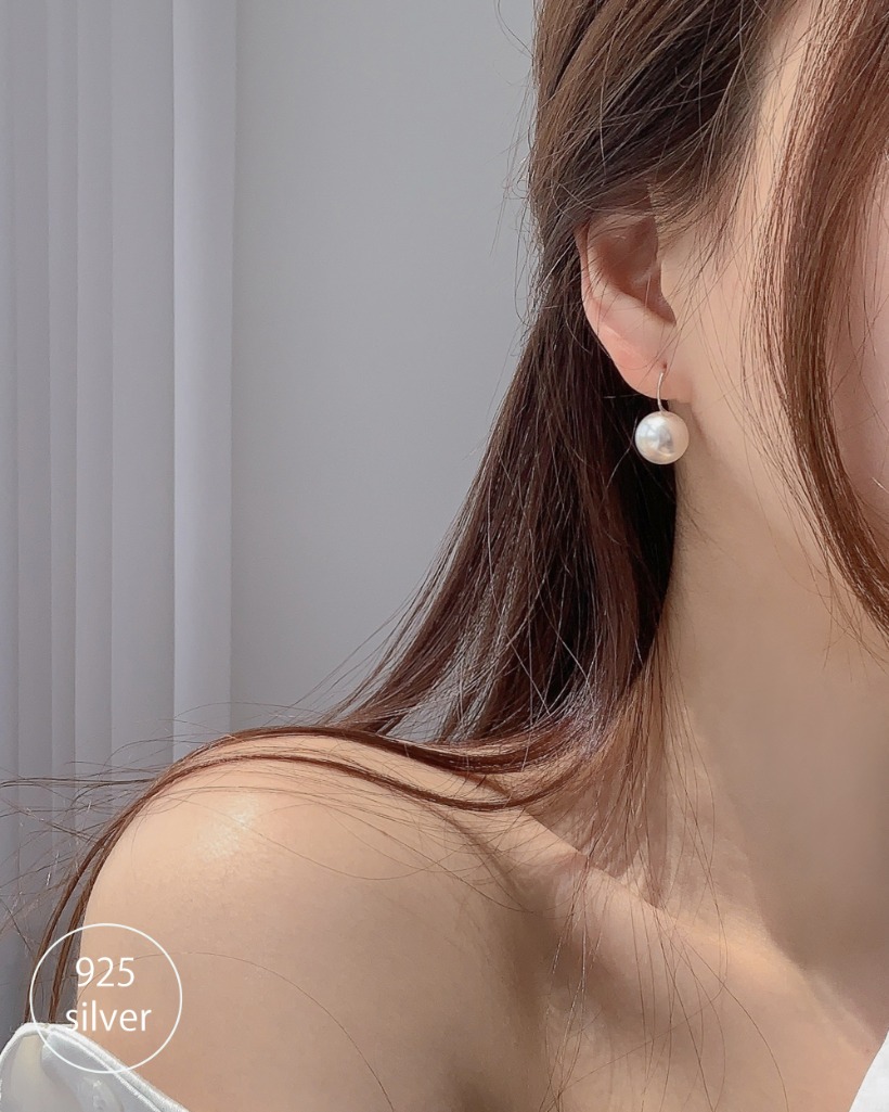 hook pearl earring (silver925)